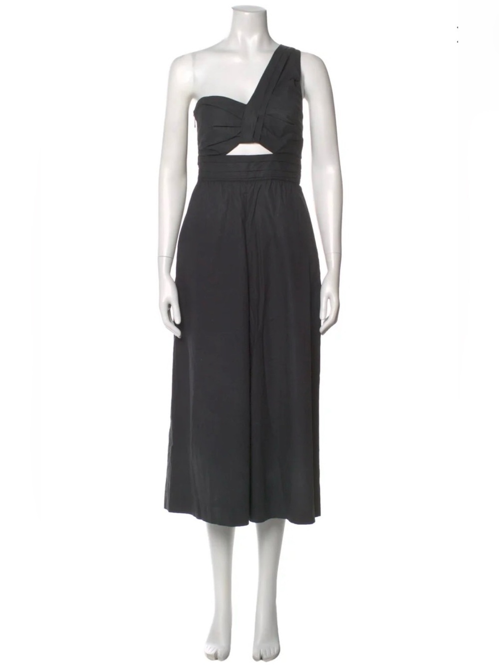 A.L.C. Black One-Shoulder Wide-Leg Jumpsuit